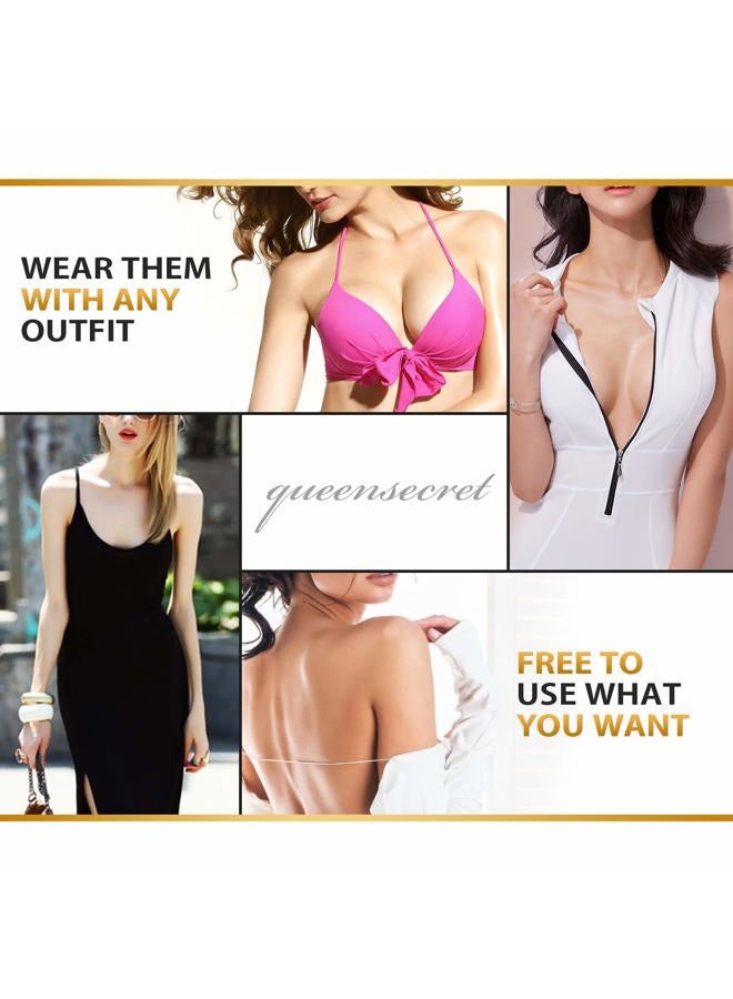 queensecret 3.14 inch Best Size World Thinnest Nippleless Covers Reusable Adhesive Invisible Silicone Pasties Nude-2 Pairs - Image 5