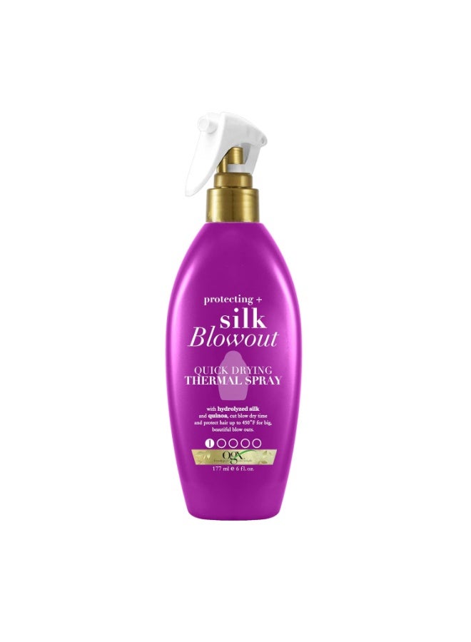 OGX Protecting + Silky Blowout Quick Drying Thermal Spray, 6 Fl Oz