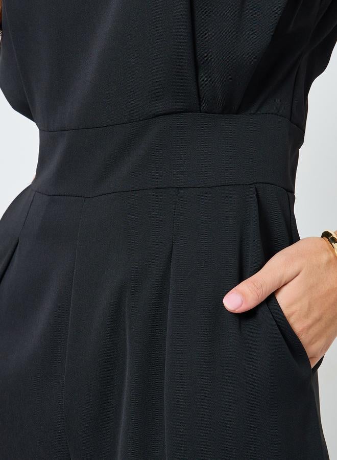 Take Two Solid Fitted Waist Wide Leg Jumpsuit - Image 3