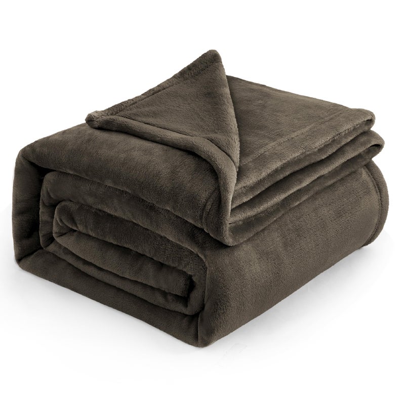 Bedsure Bedsure Brown Fleece Blankets King Size  Bed Blanket Soft Lightweight Plush Cozy Fuzzy Luxury Microfiber 108x90 inches 