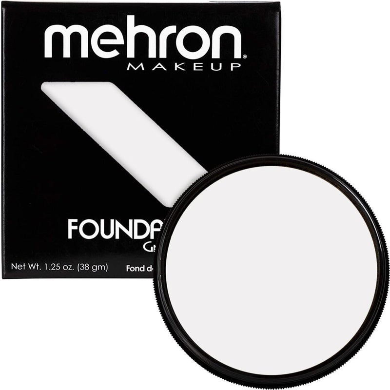Mehron Makeup Foundation Greasepaint | Stage, Face Paint, Body Paint, Halloween Makeup 1.25 oz (38 g) (WHITE) - Image 1