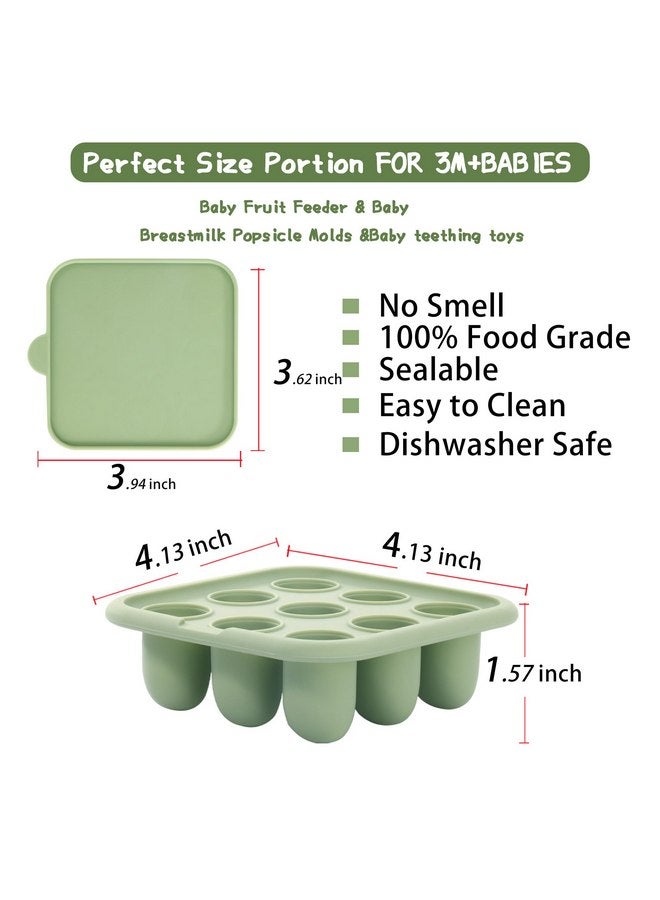 WAJIAYON Baby Food Freezer Tray,Silicone Nibble Freezer Tray,Baby Fruit Food Feeder Teether Tray,Breastmilk Popsicle Mold,Baby Food Storage Container Ice Cube Tray Maker for Homemade Baby Food-Blue - Image 2