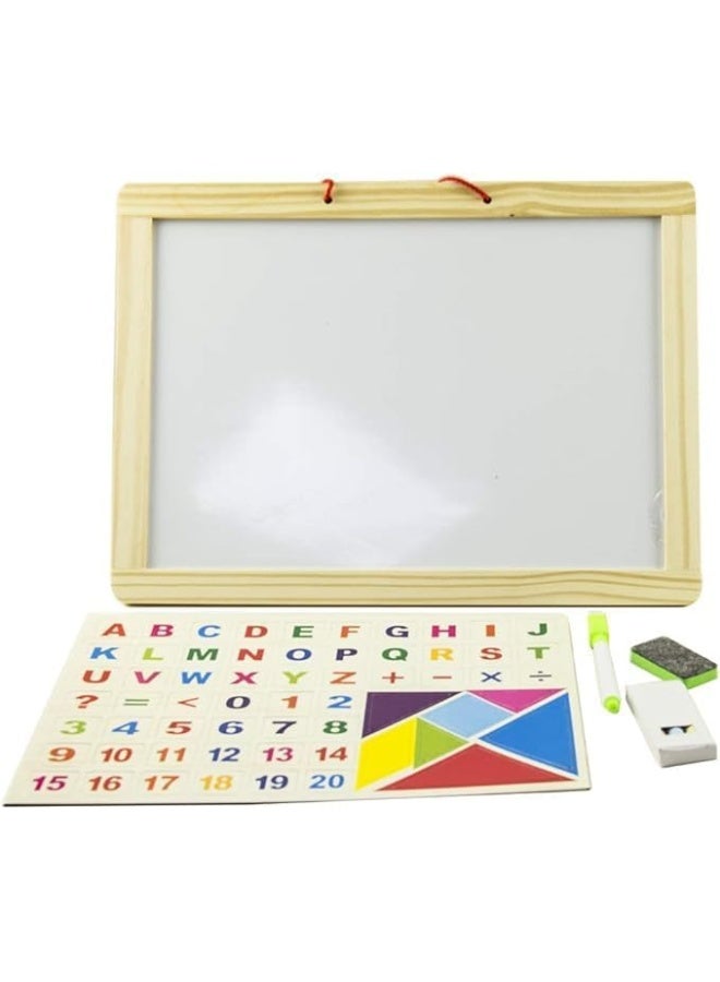 Rapex Double Sided White/Black Magnetic Drawing Board Colorful Erasable Sketching Pad With Alphanumeric Mathematical Signs Educational Learning Toy For Kids Toddlers - Image 4
