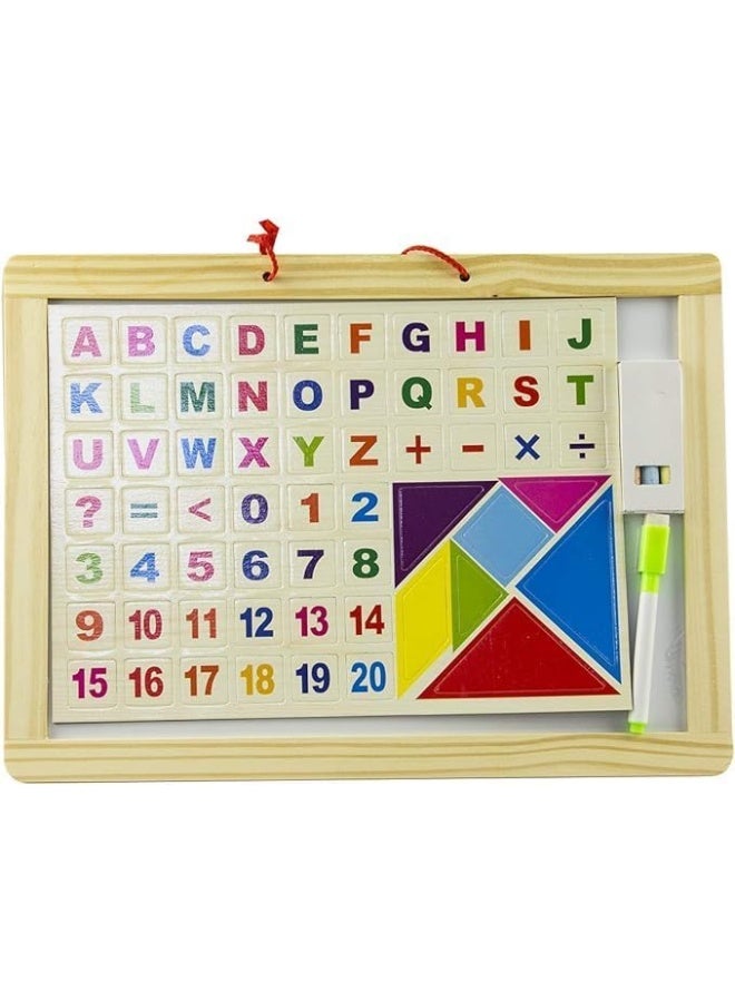 Rapex Double Sided White/Black Magnetic Drawing Board Colorful Erasable Sketching Pad With Alphanumeric Mathematical Signs Educational Learning Toy For Kids Toddlers - Image 5