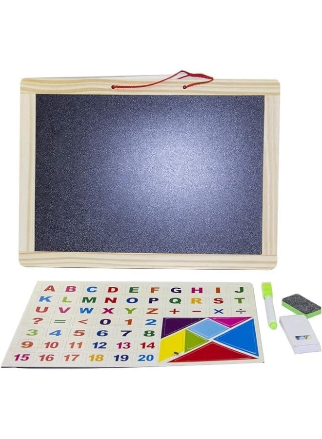 Rapex Double Sided White/Black Magnetic Drawing Board Colorful Erasable Sketching Pad With Alphanumeric Mathematical Signs Educational Learning Toy For Kids Toddlers - Image 3