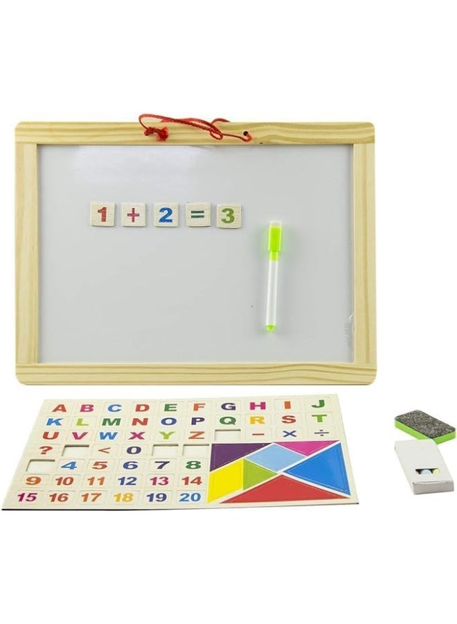 Rapex Double Sided White/Black Magnetic Drawing Board Colorful Erasable Sketching Pad With Alphanumeric Mathematical Signs Educational Learning Toy For Kids Toddlers - Image 2