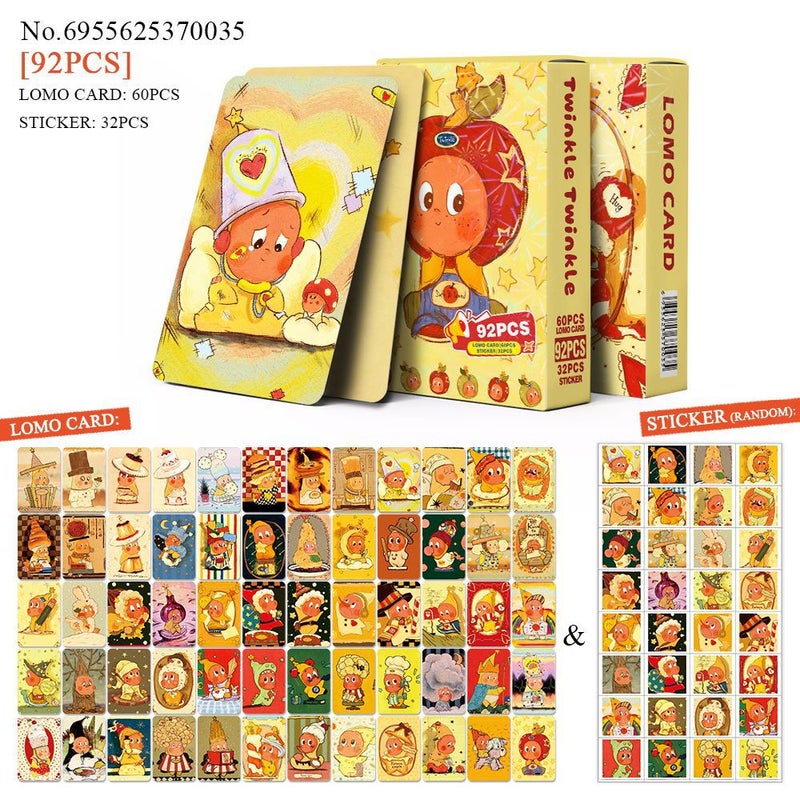 Twinkle Twinkle Lomocard & Sticker Set – 92PCS (60 Lomocards + 32 Random Stickers) | Aesthetic Photo Card Collection for Fans