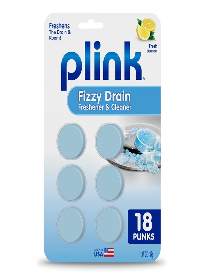 Plink Fizzy Drain Cleaner and Freshener, Prevents Drain Clogs and Buildup, Removes Odors from Bathroom and Kitchen Sinks, Septic-Friendly, Made in the USA, Lemon Scent, 18 Tablets - Image 1
