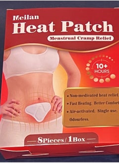 Pack of 8 Heat Patches for Period Pain and Cramps || 100% Natural Ingredients and Portable || 10 Hours Pain Relief || Quick Relief from Menstrual Pain