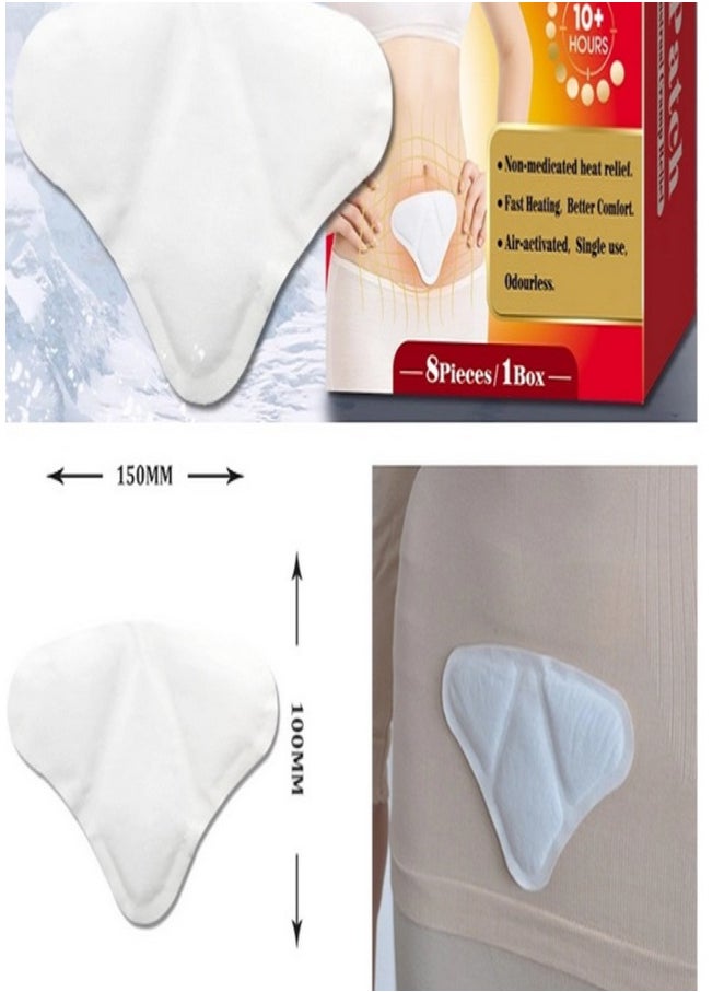 Meilan - Pack of 8 Heat Patches for Period Pain and Cramps || 100% Natural Ingredients and Portable || 10 Hours Pain Relief || Quick Relief from Menstrual Pain - Image 1