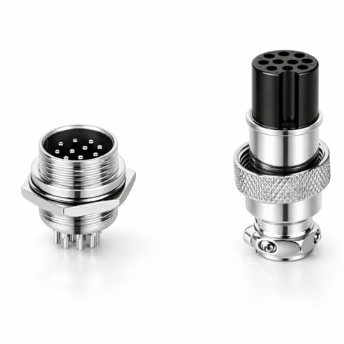 DIYhz GX16 10 Pins Panel Metal Mount Circular Metal Aviation Connector Adapter Male Female Plug Socket (5 Pcs) - Image 3