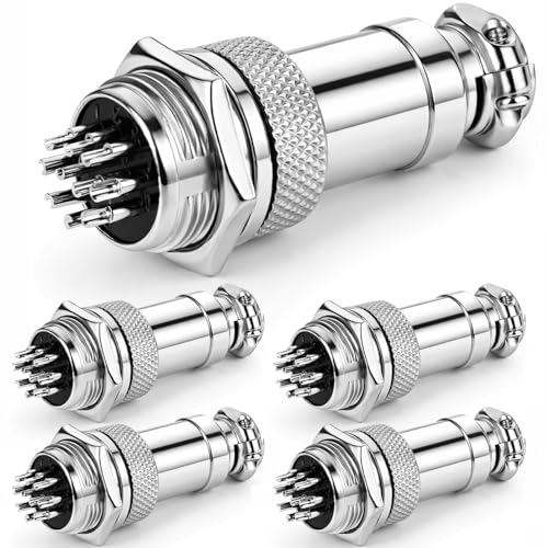 DIYhz GX16 10 Pins Panel Metal Mount Circular Metal Aviation Connector Adapter Male Female Plug Socket (5 Pcs) - Image 1