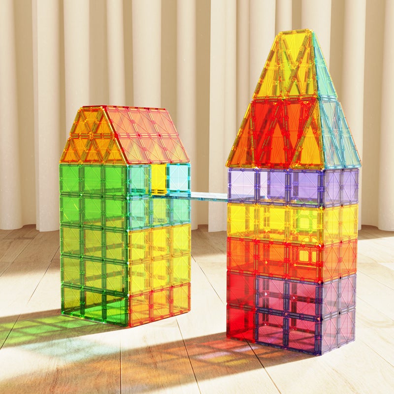 Magnetic Tiles Color Window Building Blocks Children'S Toys Pipe Rolling Ball Magnet Assembly Slide Magnetic - Image 2