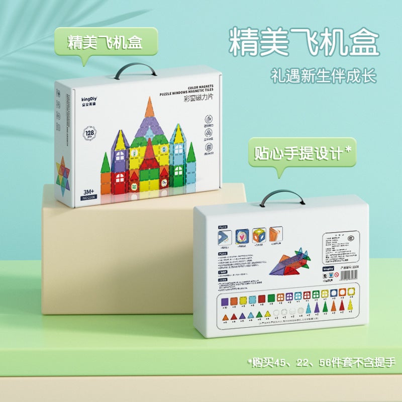 Magnetic Tiles Color Window Building Blocks Children'S Toys Pipe Rolling Ball Magnet Assembly Slide Magnetic - Image 4