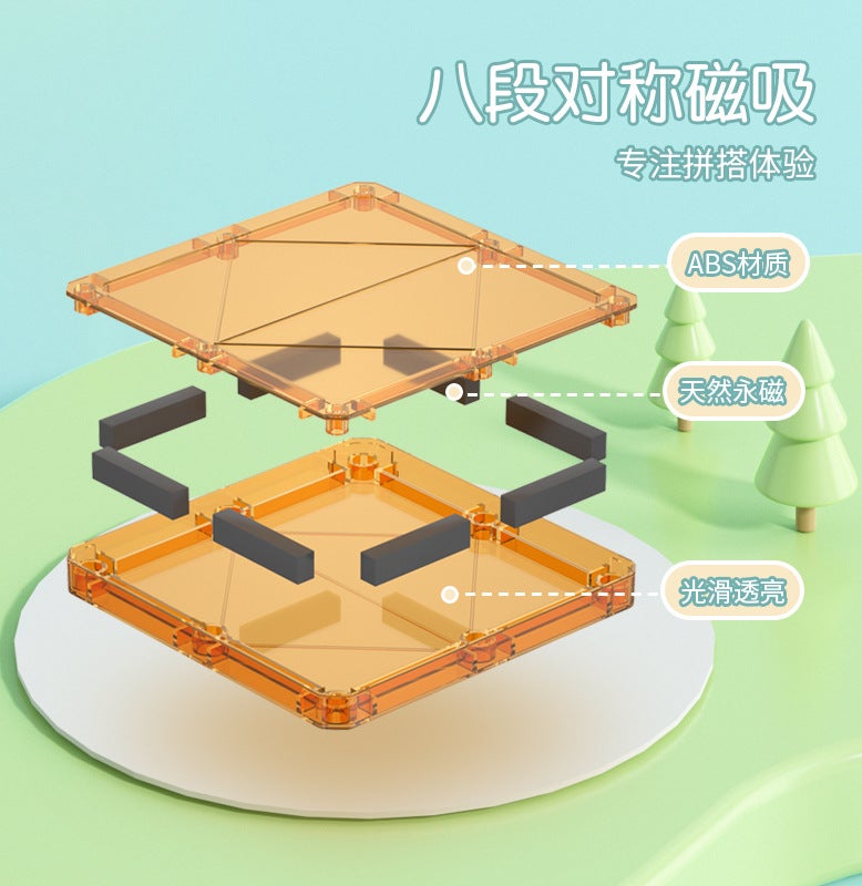 Magnetic Tiles Color Window Building Blocks Children'S Toys Pipe Rolling Ball Magnet Assembly Slide Magnetic - Image 5