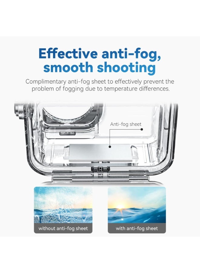 TELESIN Waterproof Case for DJI Action 5 Pro Action 4/3 Camera, with Anti-Fog Underwater Housing Shell Cage Supports 45M/148FT Deep Diving Scuba Snorkeling Swimming with Quick Release Screw - Image 5