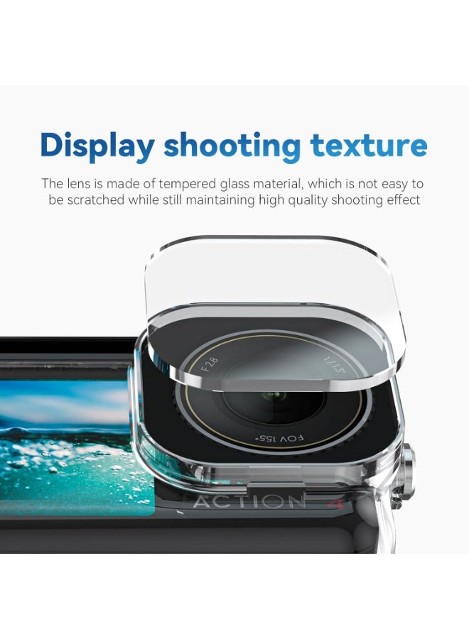 TELESIN Waterproof Case for DJI Action 5 Pro Action 4/3 Camera, with Anti-Fog Underwater Housing Shell Cage Supports 45M/148FT Deep Diving Scuba Snorkeling Swimming with Quick Release Screw - Image 3