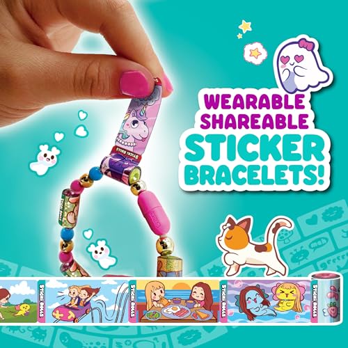 Sky Castle Sticki Rolls - Wearable Shareable Toy Sticker Jewelry - Anna & Erin Friendship Bracelet 2 Pack - Image 5