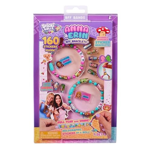 Sky Castle Sticki Rolls - Wearable Shareable Toy Sticker Jewelry - Anna & Erin Friendship Bracelet 2 Pack - Image 3