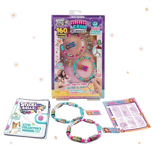 Sky Castle Sticki Rolls - Wearable Shareable Toy Sticker Jewelry - Anna & Erin Friendship Bracelet 2 Pack - Image 1