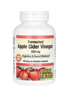 natural Factors Apple Cider Vinegar 500 mg 180 Capsules  - Image 1