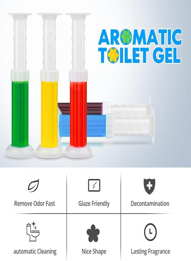 JD PRO 4pcs Toilet Cleaning Gel Flower Bathroom Cleaner Toilet Fresheners Air Fresher For Remove Bad Smell Bad Odor, Long-Lasting Refills Gel Stamp Injection (Multicolor, Pack of 4) - Image 5