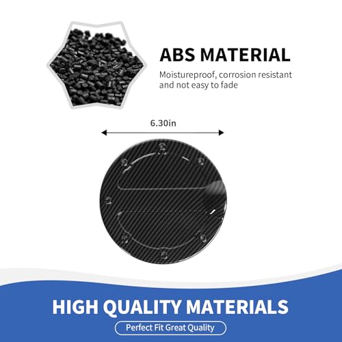 RAZPOY Carbon Fiber Fuel Filler Door Gas Tank Cap Cover Compatible with Ford F150 Raptor Accessories 20092014 - Image 3