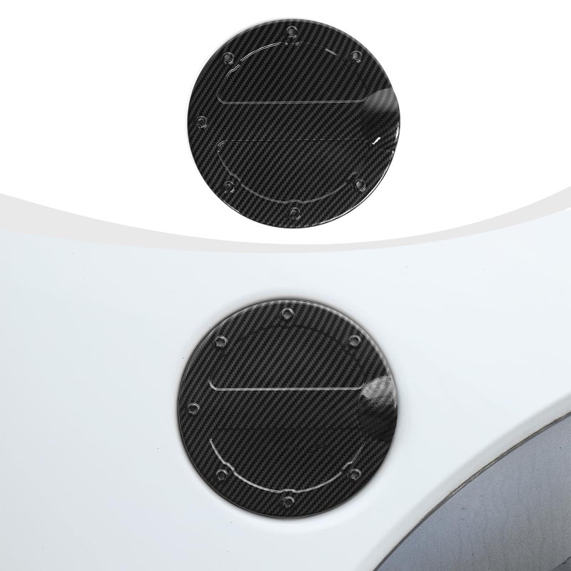 RAZPOY Carbon Fiber Fuel Filler Door Gas Tank Cap Cover Compatible with Ford F150 Raptor Accessories 20092014 - Image 2