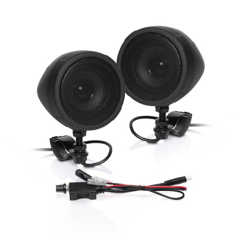 BOSS Audio Systems MCBK425BA 3 Inch Motorcycle Speakers â€“ Built-in Bluetooth Amplifier, Weatherproof, Volume Control, ATV UTV Compatible - Image 1