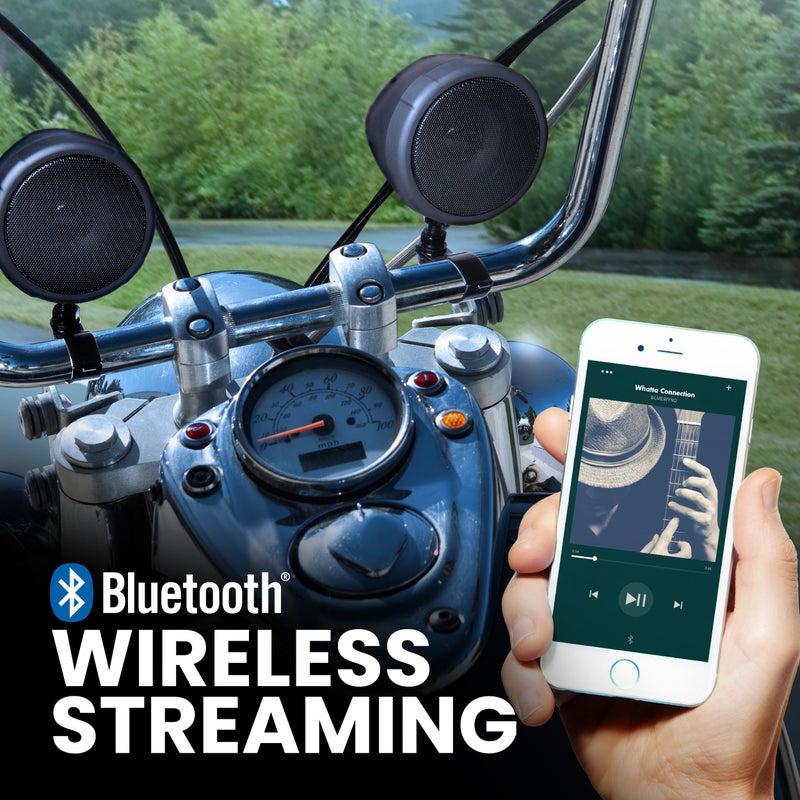 BOSS Audio Systems MCBK425BA 3 Inch Motorcycle Speakers â€“ Built-in Bluetooth Amplifier, Weatherproof, Volume Control, ATV UTV Compatible - Image 4