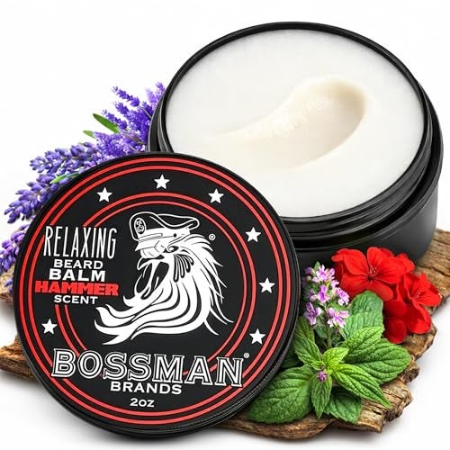 Bossman Relaxing Beard Balm Beard Tamer Relaxer Thickener and Softener Cream Made in USA Hammer Scent - Image 1