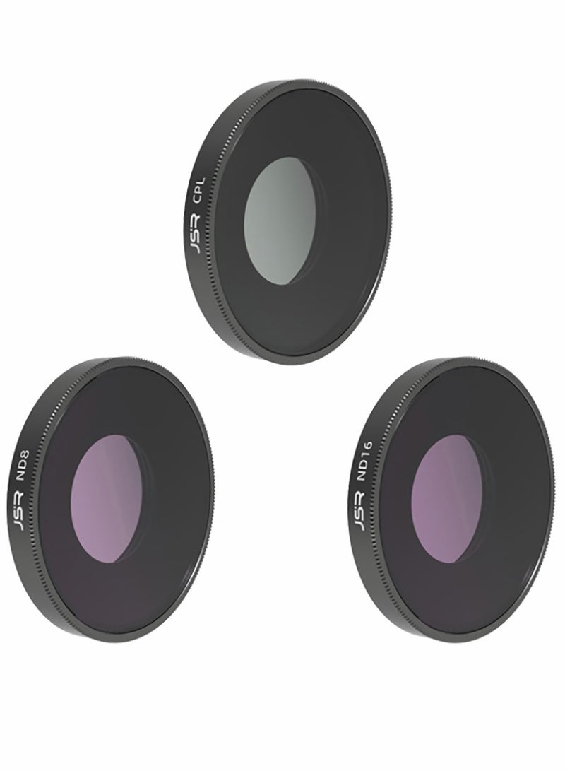 DJI OSMO Action 3 Filter Set: UV, CPL, ND8, and ND16 Accessories for OSMO Action 3 Camera (CPL + ND8 + ND16) - Image 1