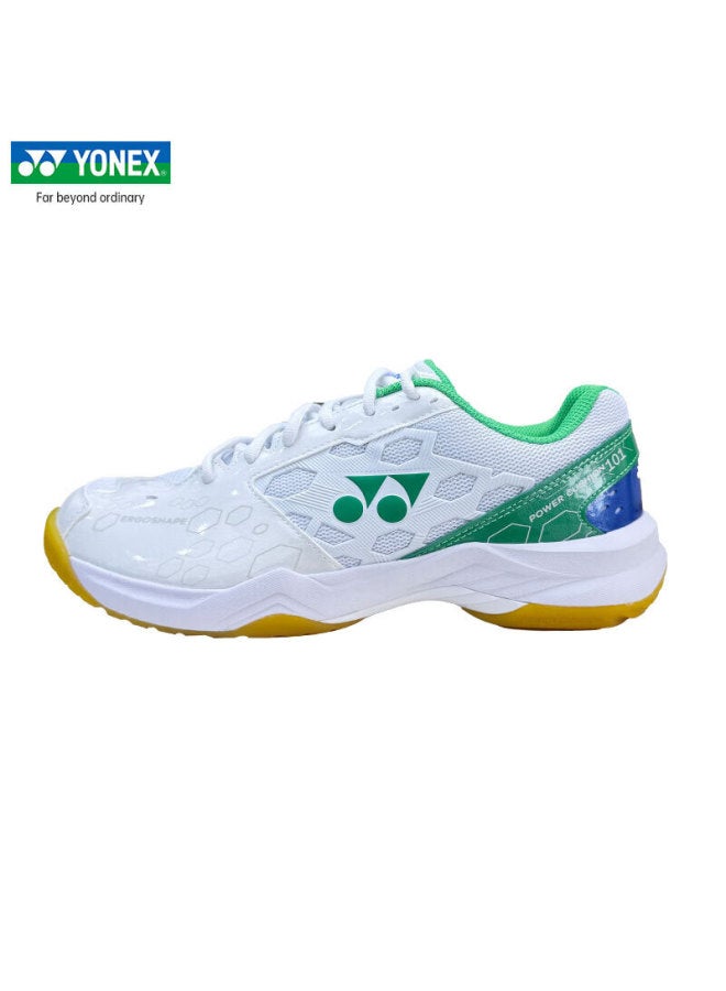 Yonex أحذية كرة الريشة من يونيكس YY للتدريب القابل للتنفس مع وسادة SHB101CR باللون الأبيض والأخضر مقاس 43 - Image 3