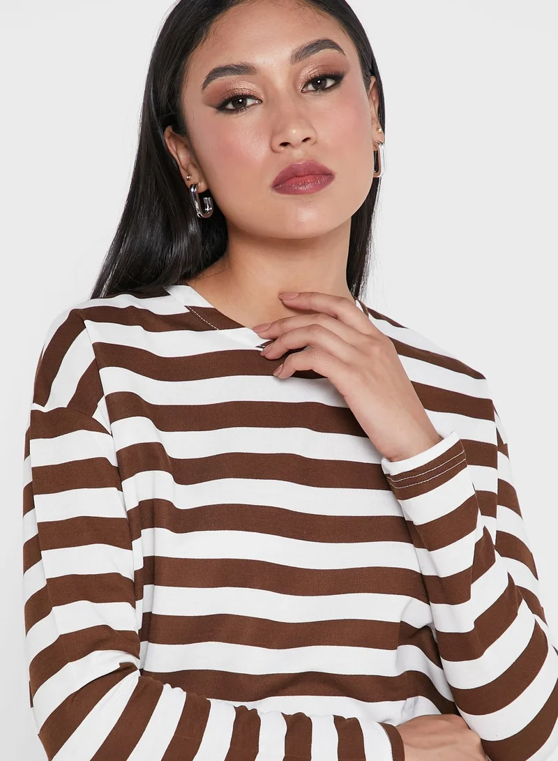 Muni Muni Striped Round Neck Tunic