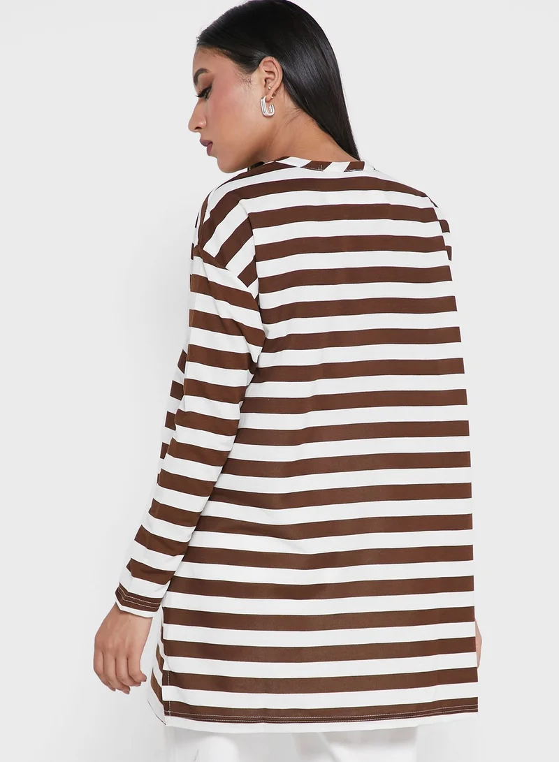 Muni Muni Striped Round Neck Tunic