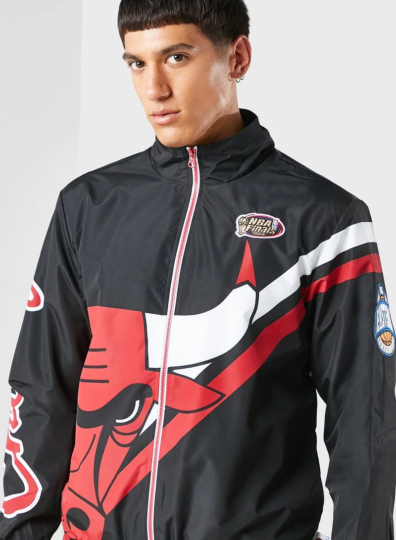 Mitchell & Ness Chicago Bulls Exploded Logo Warm Up Jacket
