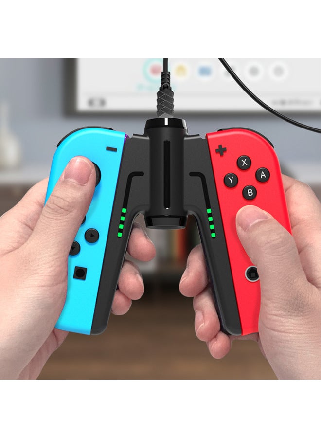 IINE For Nintendo Switch Bridge Handle Charger Joy-Con Charging Grip Handle-Product Color:White Bridge Grip-L484  - Image 4