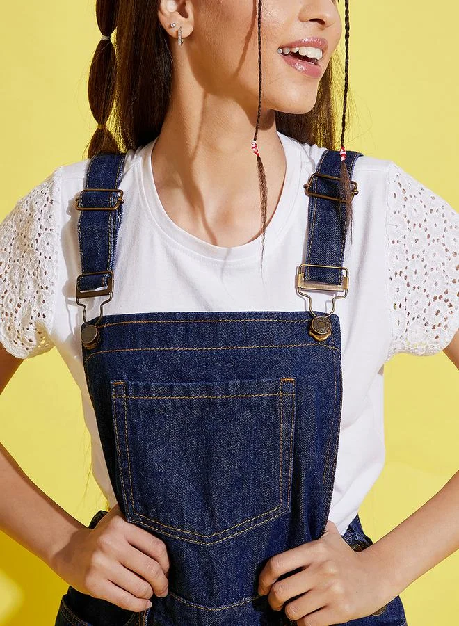 NOH.VOH Chest Pocket Denim Playsuit by Styli