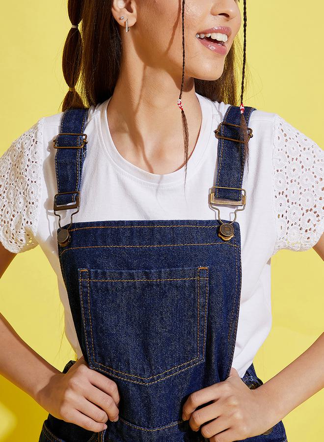 NOH.VOH Chest Pocket Denim Playsuit by Styli  - Image 4