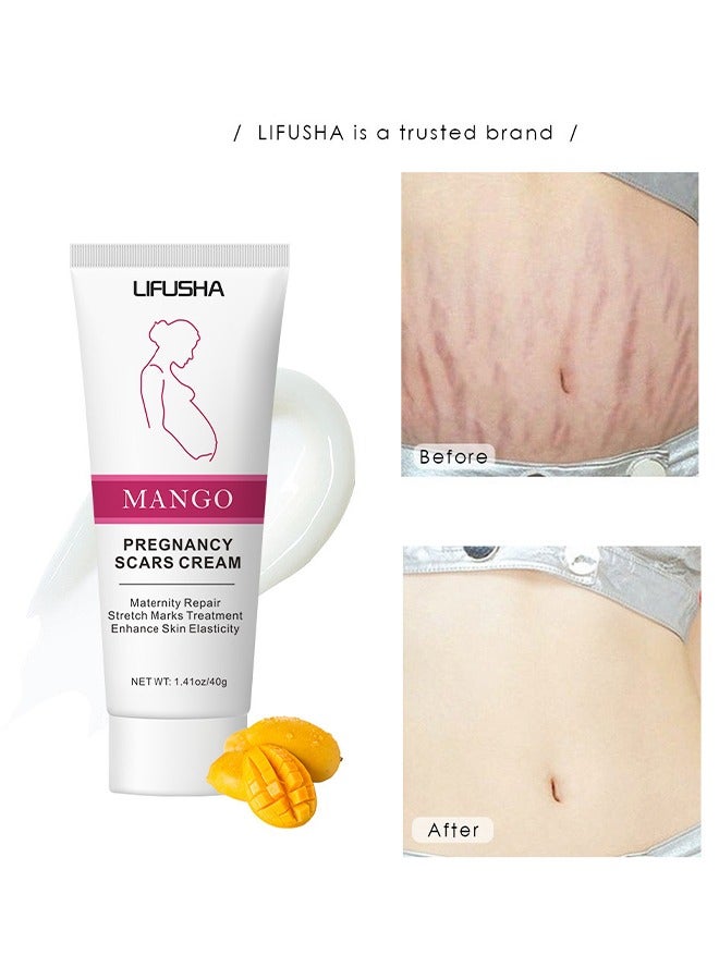 LIFUSHA Pregnancy Scars Cream - Stretch Marks Removal Cream Removes Stretch Marks Eliminate Pregnancy Scars Maternity Repair Anti-Winkle Anti-Aging Firming Skin Treatment Cream 40g - Image 1