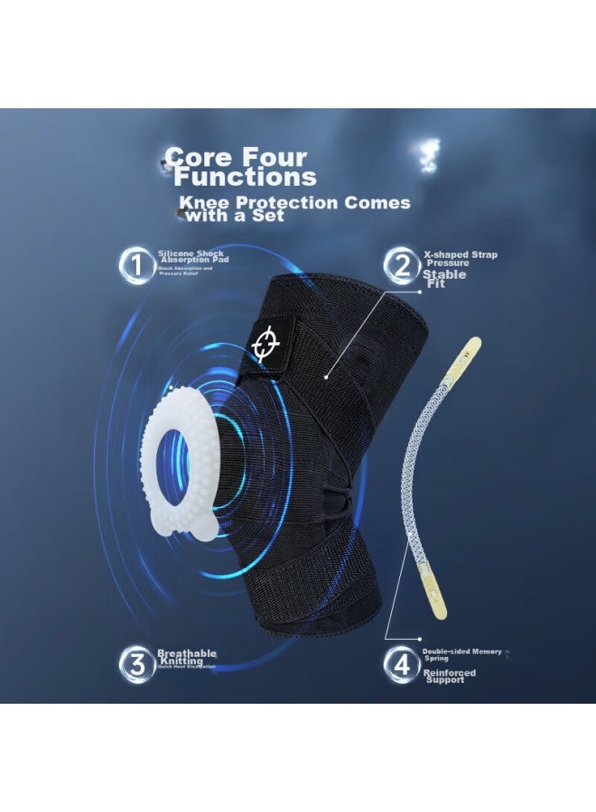 RIGORER  Zhunzhe Basketball Knee Pads, Sports Running Cycling Badminton Soccer Hiking, Professional Knee Protectors For Men And Women, Strap-style - Image 1