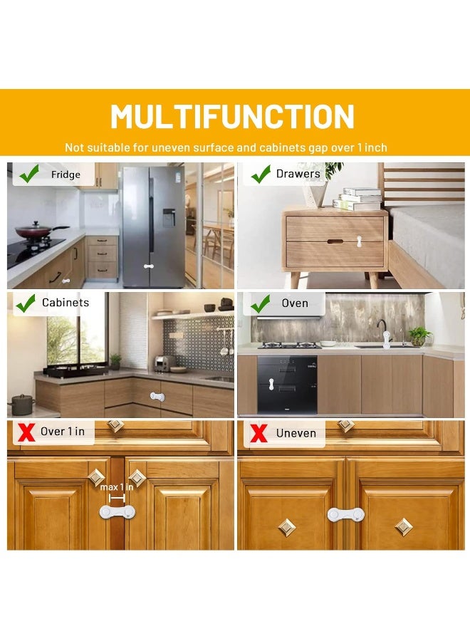TRILINK Cabinet Locks for Babies 10 Pack, Baby Proofing Baby Safety Locks, Child Locks for Cabinets, Fridge Locks for Kids, Strong Adhesive No Drilling-Durable-Multifunctional for Furniture Kitchen - Image 5