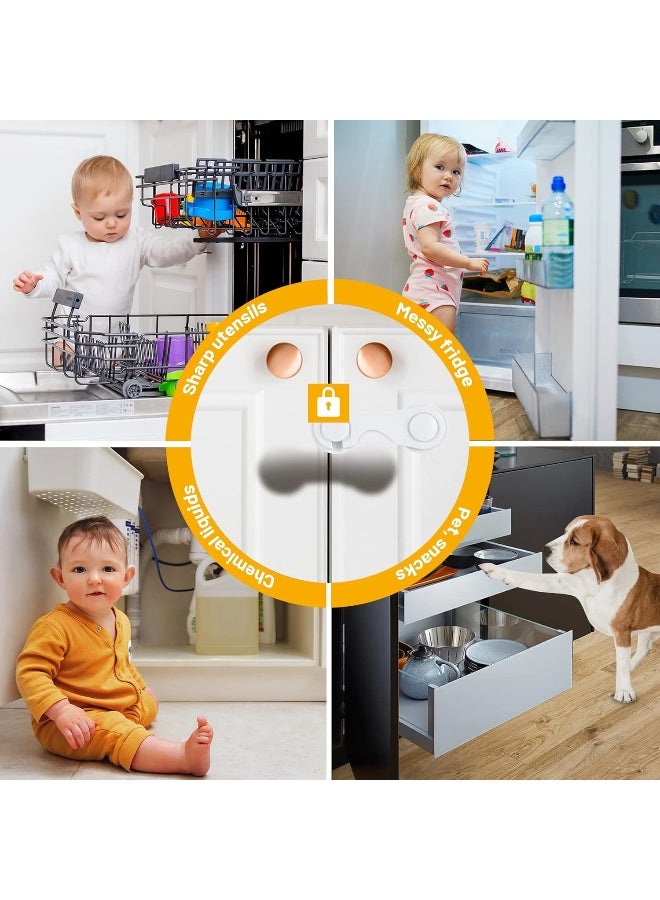 TRILINK Cabinet Locks for Babies 10 Pack, Baby Proofing Baby Safety Locks, Child Locks for Cabinets, Fridge Locks for Kids, Strong Adhesive No Drilling-Durable-Multifunctional for Furniture Kitchen - Image 4