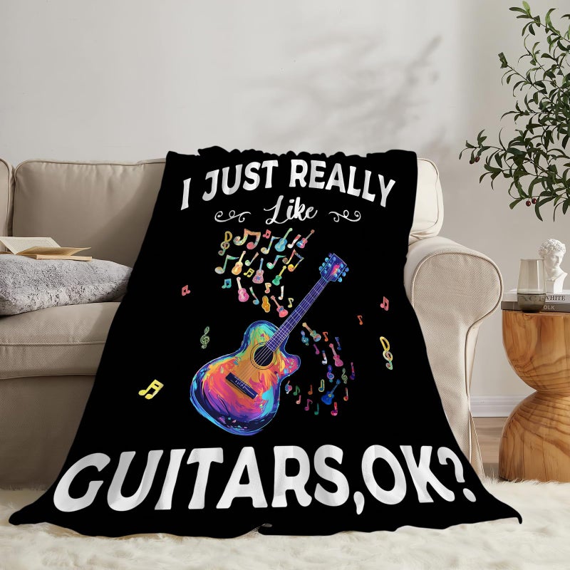 jamie world Guitar Blanket Plush Cozy Guitars Music Lovers Gifts Colorful Note Throw Blankets Flannel Fleece Ultra Soft Fuzzy Party Blanket for Girls Boys Men Women 50""X40""  - Image 3