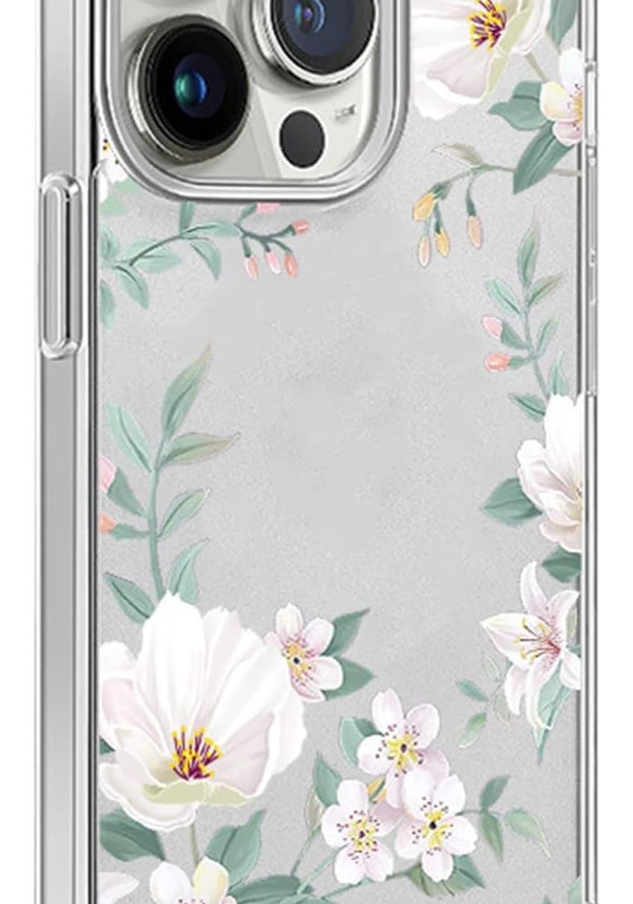 Generic Clear Case for iPhone 13 with Floral Pattern Design - Shockproof TPU Bumper Case - Image 1