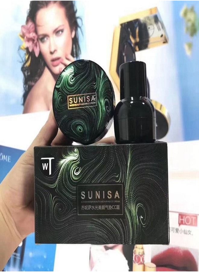 SUNISA - Sunisa Mushroom Head Air Cushion CC Cream Foundation Long-Lasting Coverage of Blemishes, Even Skin Tone, Suitable for All Skin Types - Image 1