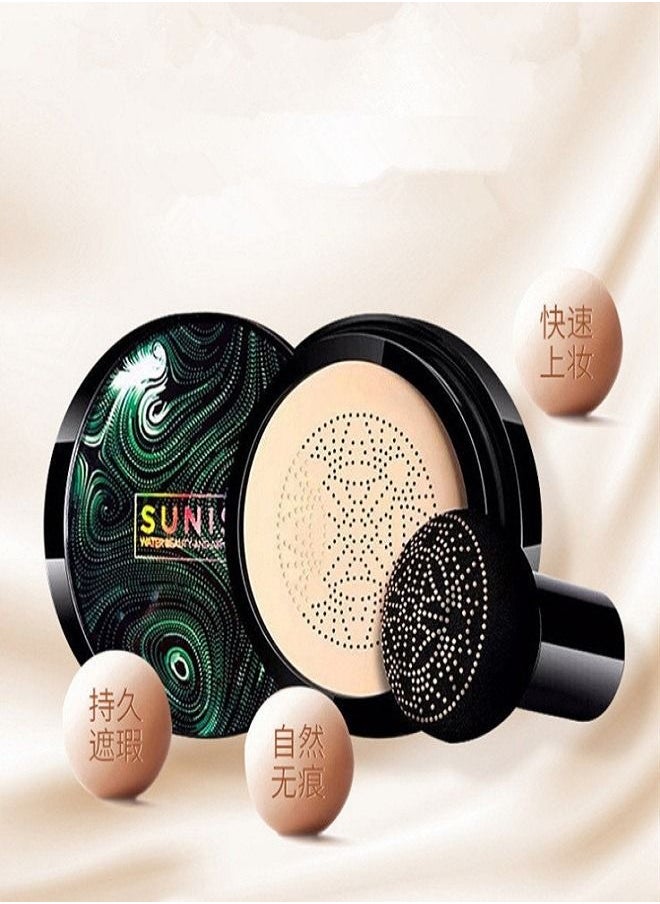 SUNISA - Sunisa Mushroom Head Air Cushion CC Cream Foundation Long-Lasting Coverage of Blemishes, Even Skin Tone, Suitable for All Skin Types - Image 1