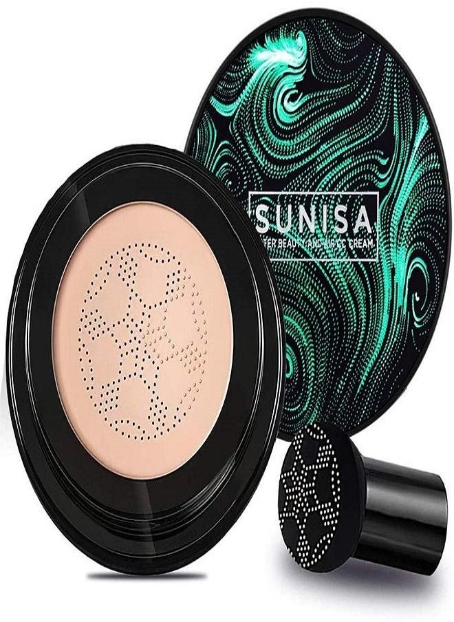 SUNISA - Sunisa Mushroom Head Air Cushion CC Cream Foundation Long-Lasting Coverage of Blemishes, Even Skin Tone, Suitable for All Skin Types - Image 1