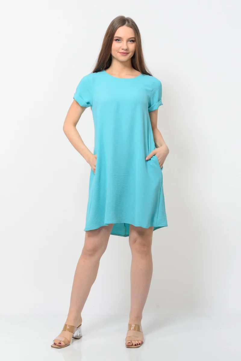 نوسيل Textured Turquoise Dress