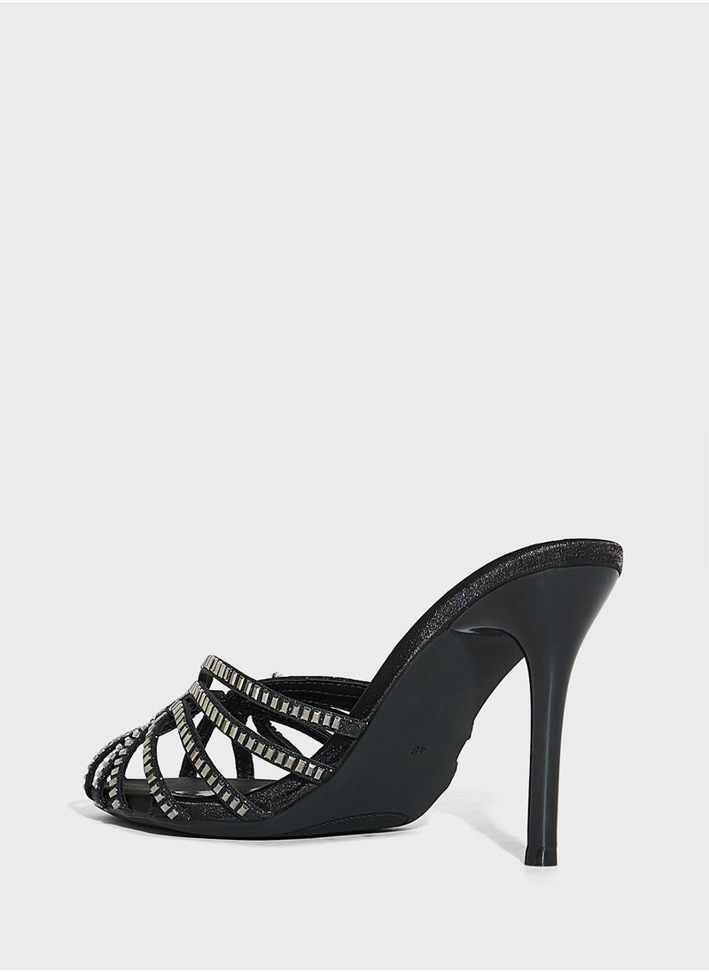 Ella Limited Edition - Embellished Mule Heel Sandal - Image 1